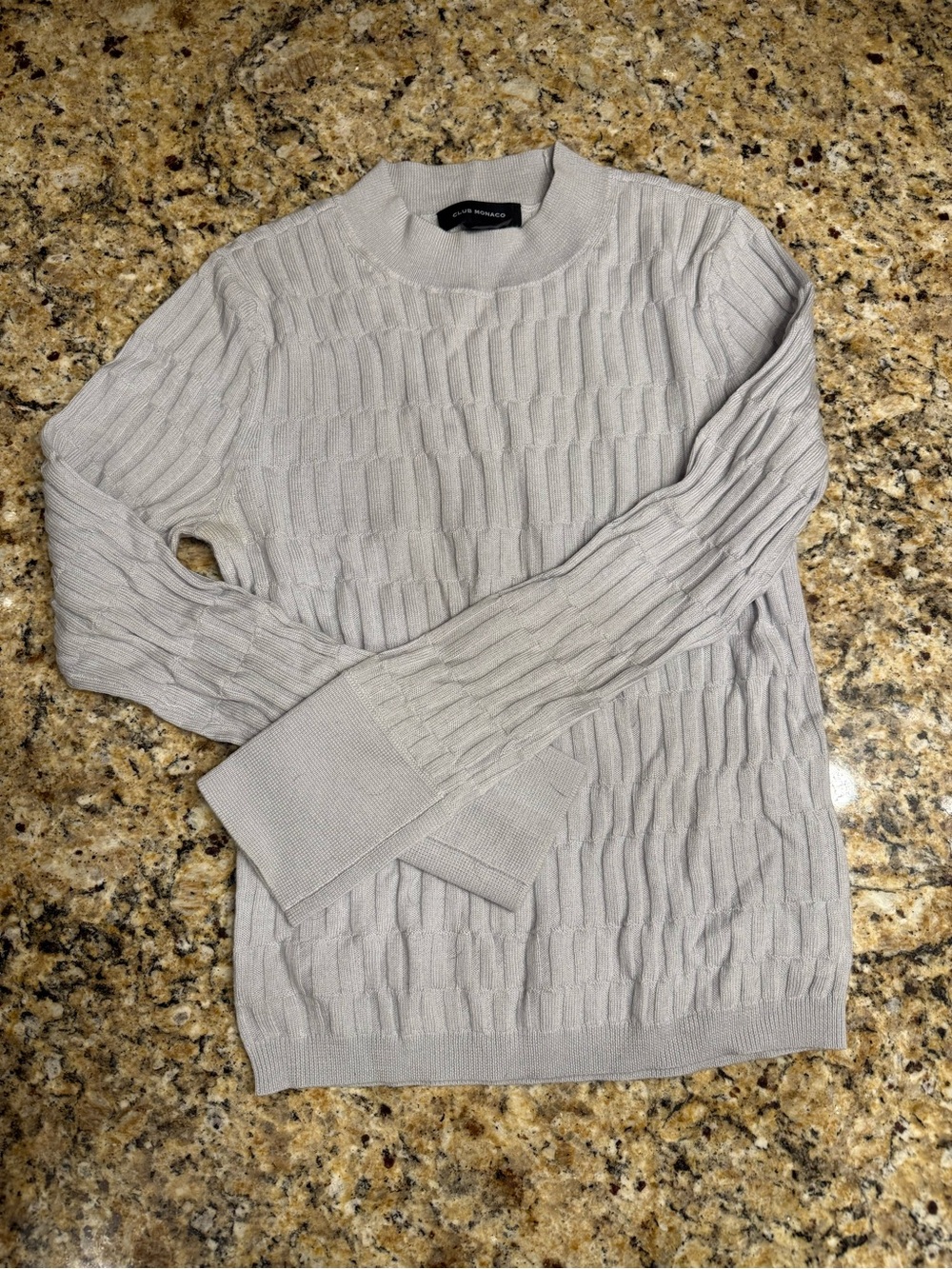 Women’s Club Monaco textured mock neck sweater light gray size XS